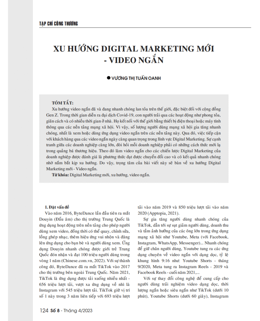 XU HƯỚNG DIGITAL MARKETING MỚI - VIDEO NGẮN